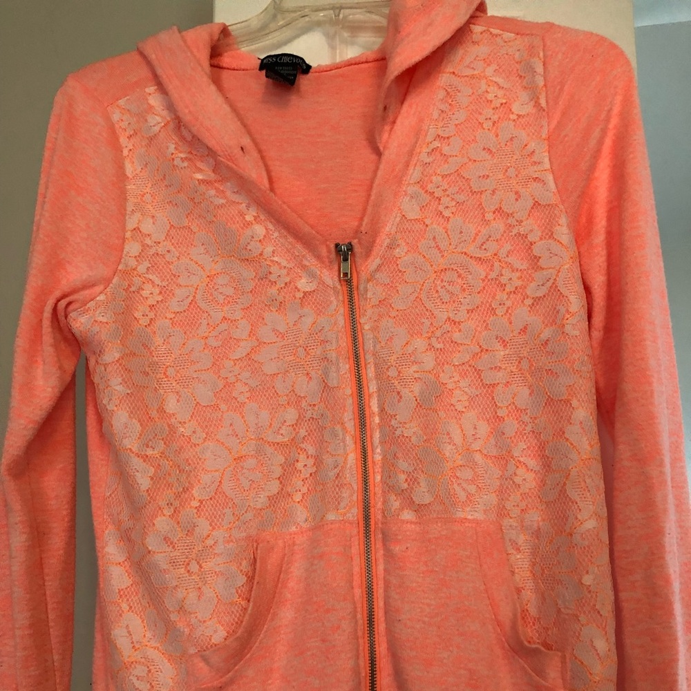Coral zip up hoodie